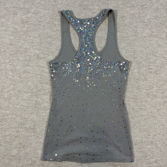 Express Gray Sequin Racerback Tank - Picture 2 of 3